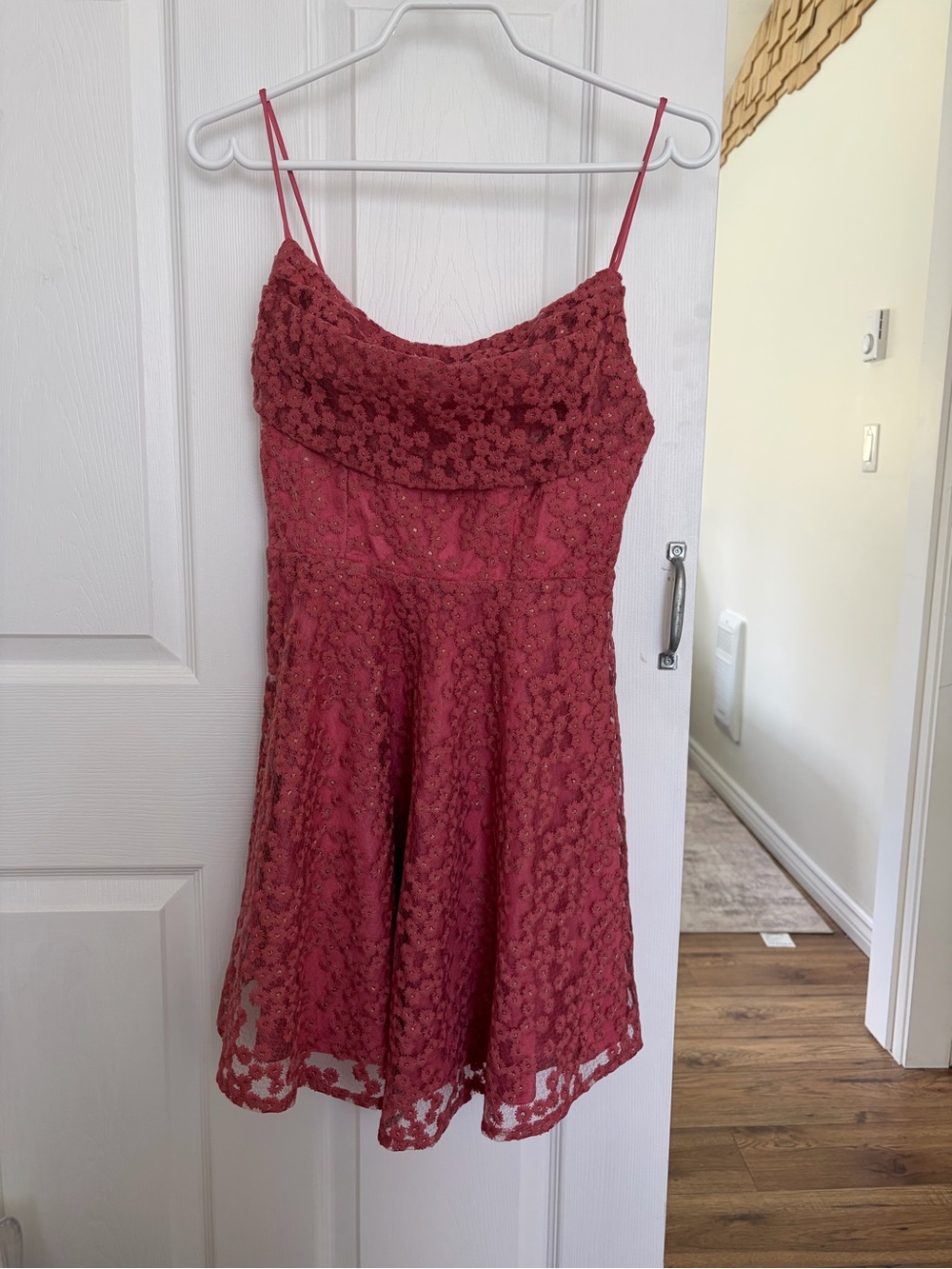 Angel Biba Coral Pink Lace Dress